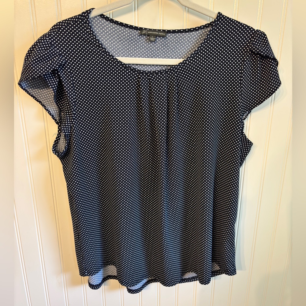 Adrianna Papell Flutter Tulip Sleeve Blouse Relaxed Fit